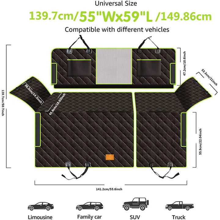 PawRide Pokrowiec na Siedzenie dla Psa | Design 6-w-1 | Wodoodporny i Antypoślizgowy | Do Auta, SUV-a i Furgonetek