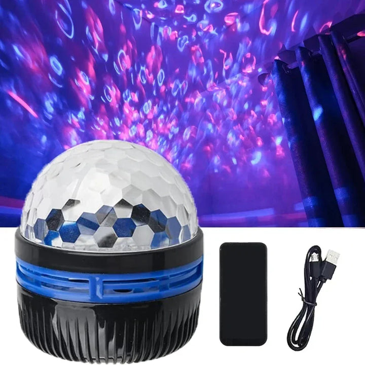 Polariva Projektor Zorzy Polarnej | Synchronizacja z Muzyką i Pilot | Światło Otoczenia RGB | Ładowanie USB | 7,8×7,8×8,7 cm