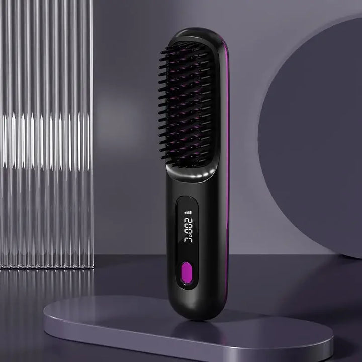 Glissara | Bezprzewodowa prostownica do włosów | Funkcja ładowania USB i wyświetlacz LCD | Technologia ceramiczno-jonowa
