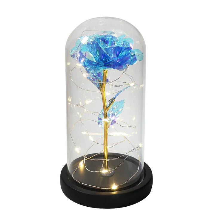 CrystalAura LED Rose Dome | Elegancka Podświetlana Róża do Dekoracji Ślubnych i Okolicznościowych