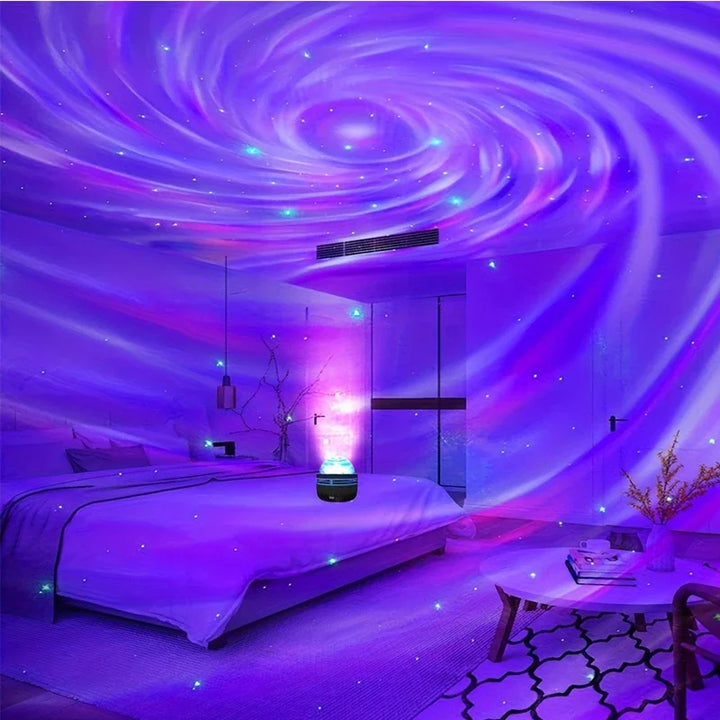 Polariva Projektor Zorzy Polarnej | Synchronizacja z Muzyką i Pilot | Światło Otoczenia RGB | Ładowanie USB | 7,8×7,8×8,7 cm