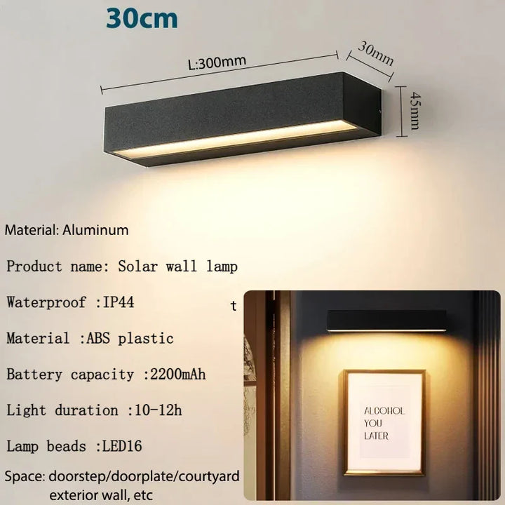 Solarna lampa ścienna Solavella | 16 LED | Superjasna i wodoodporna | Do ogrodu, balkonu i ściany domu | Biel ciepła i zimna