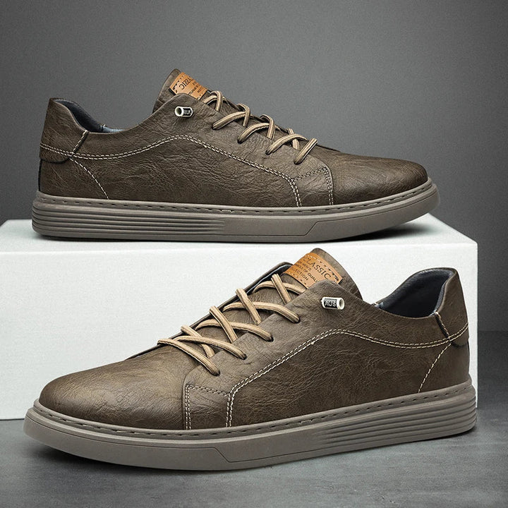 Męskie Sneakersy Oxford z Sznurowaniem i Gumową Podeszwą