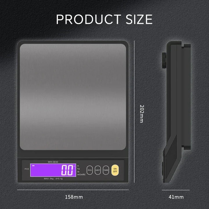 elektroniczna waga kuchenna cyfrowa 5 kg/0,1 g i 10 kg/1 g, wyświetlacz LCD, w pełni wodoodporne narzędzie ze stali nierdzewnej do gotowania
