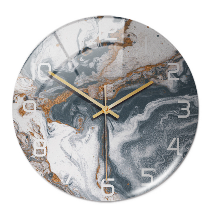 Elegancki zegar ścienny z efektem marmuru – MarbleTime