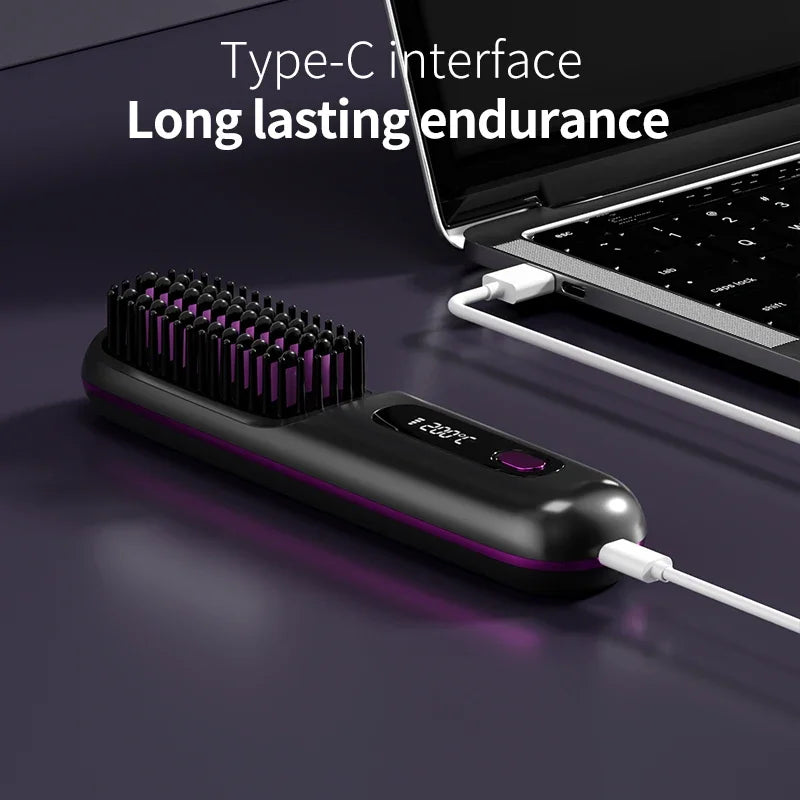 Glissara | Bezprzewodowa prostownica do włosów | Funkcja ładowania USB i wyświetlacz LCD | Technologia ceramiczno-jonowa