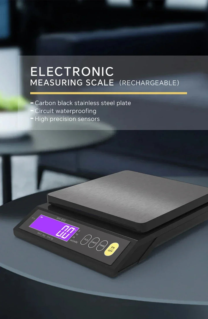 elektroniczna waga kuchenna cyfrowa 5 kg/0,1 g i 10 kg/1 g, wyświetlacz LCD, w pełni wodoodporne narzędzie ze stali nierdzewnej do gotowania