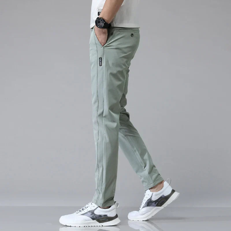 Męskie Spodnie Stretch Slim Fit Oddychające Miękkie Wykończenie