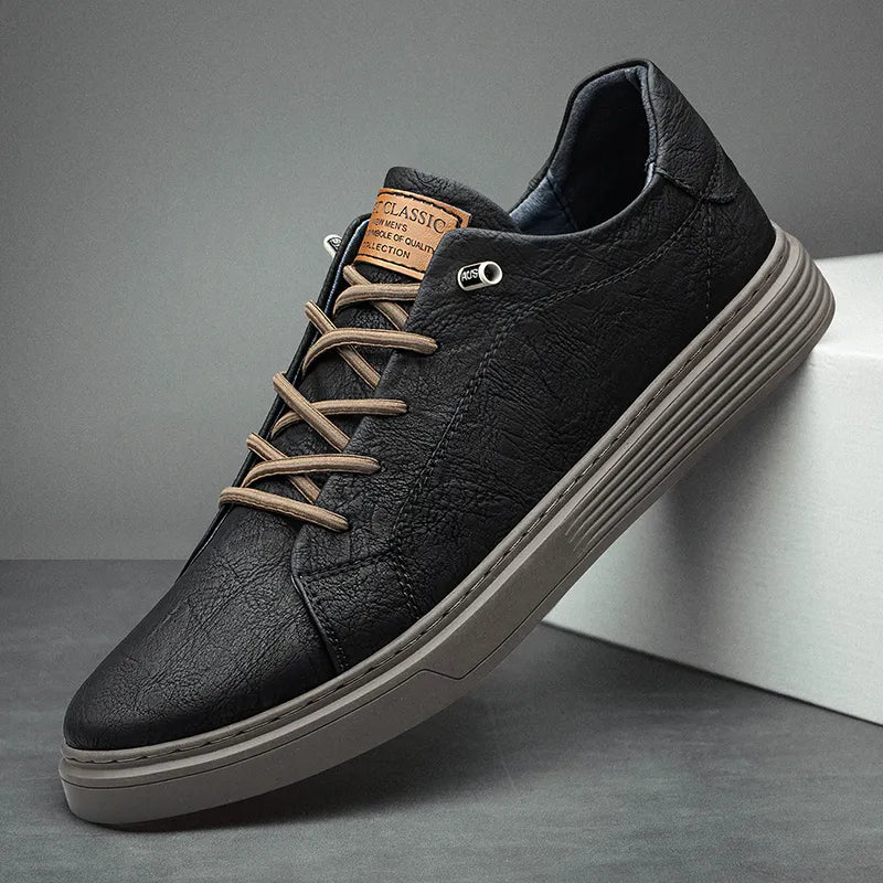 Męskie Sneakersy Oxford z Sznurowaniem i Gumową Podeszwą