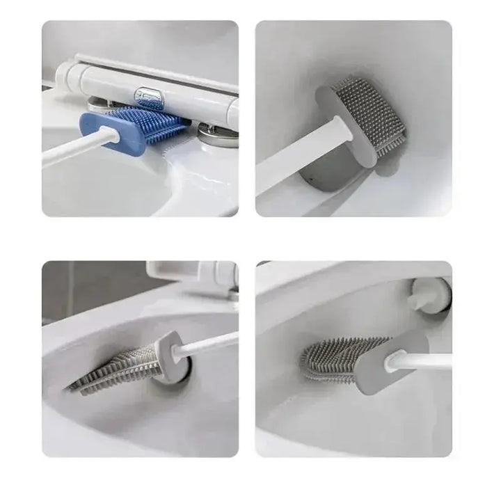 Szczotka do WC HygieBrush DuoClean | Zestaw silikonowych szczotek do WC 2 w 1 z uchwytem naściennym | Antybakteryjna i oszczędzająca miejsce