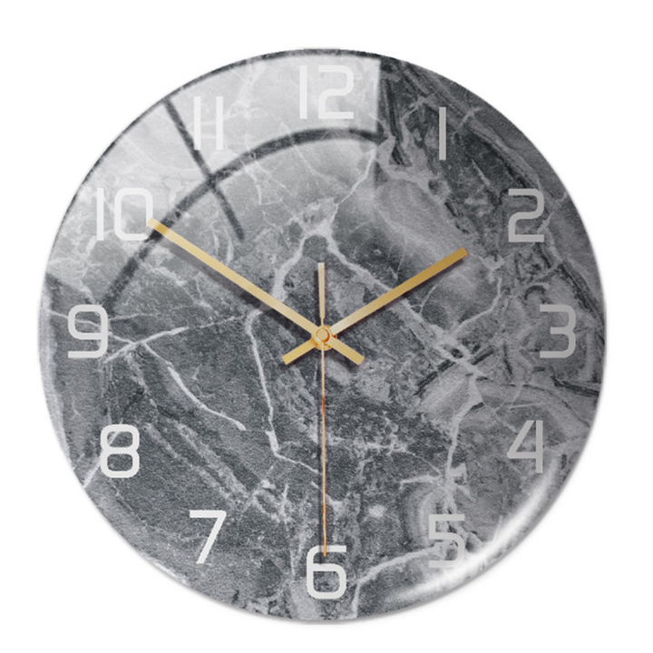 Elegancki zegar ścienny z efektem marmuru – MarbleTime