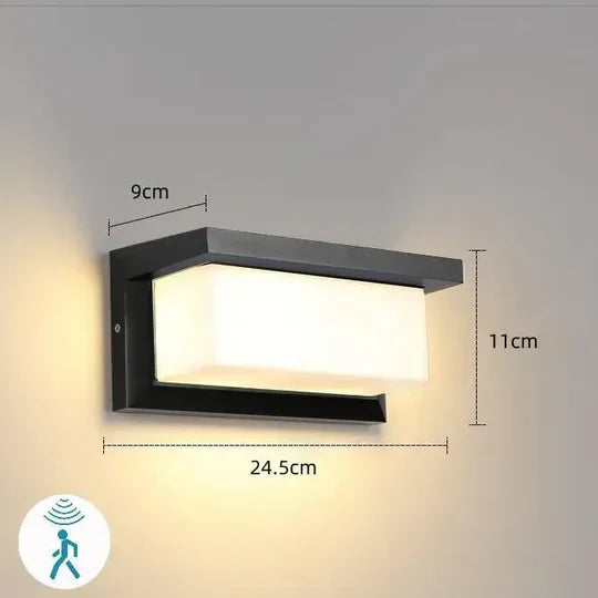 LED Zewnętrzna Lampa Ścienna z Czujnikiem Ruchu Inteligentne Oświetlenie