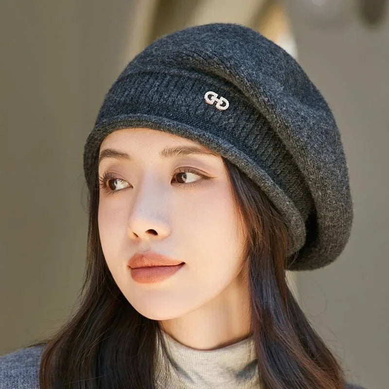 Casualowy wełniany beret damski - Diana