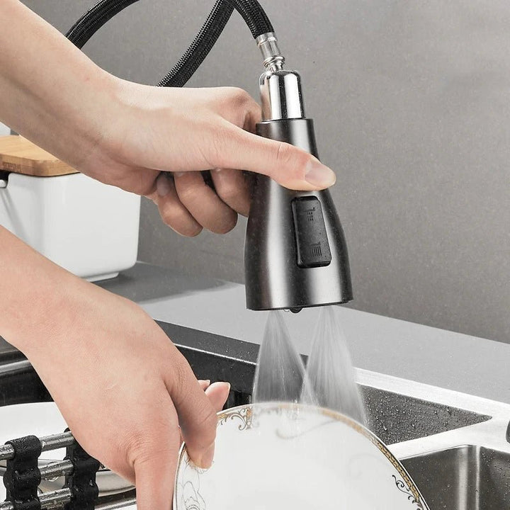 SWIVELUX – Elegancka bateria kuchenna z funkcją wyciągania i obrotem o 360°