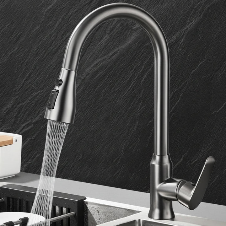 SWIVELUX – Elegancka bateria kuchenna z funkcją wyciągania i obrotem o 360°