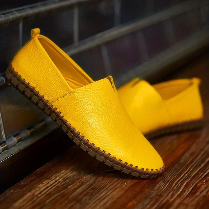 Eleganckie Lofery Matowe Skóra Naturalna Slip Ons