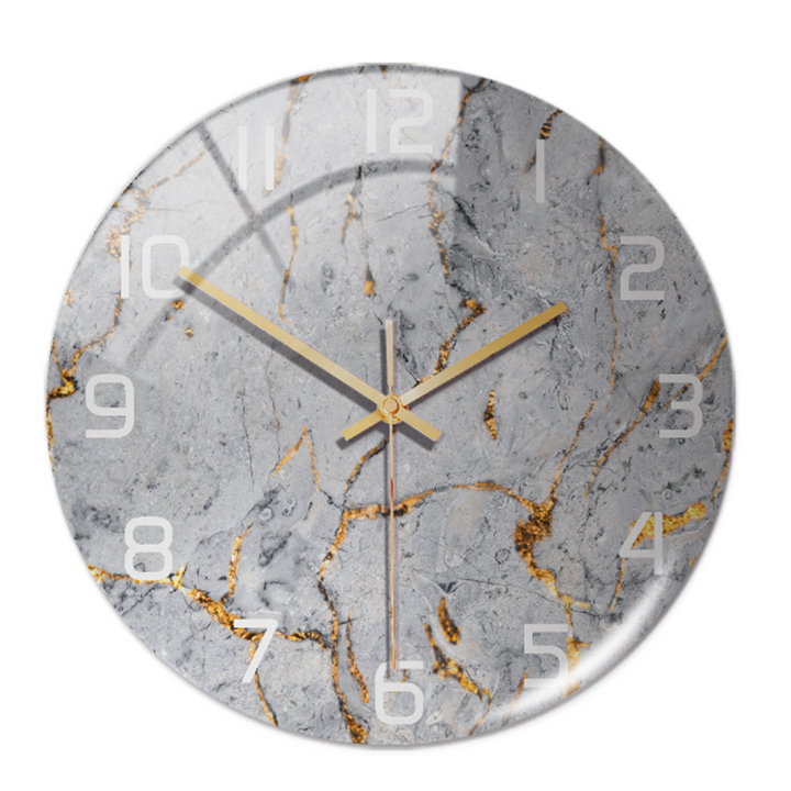 Elegancki zegar ścienny z efektem marmuru – MarbleTime