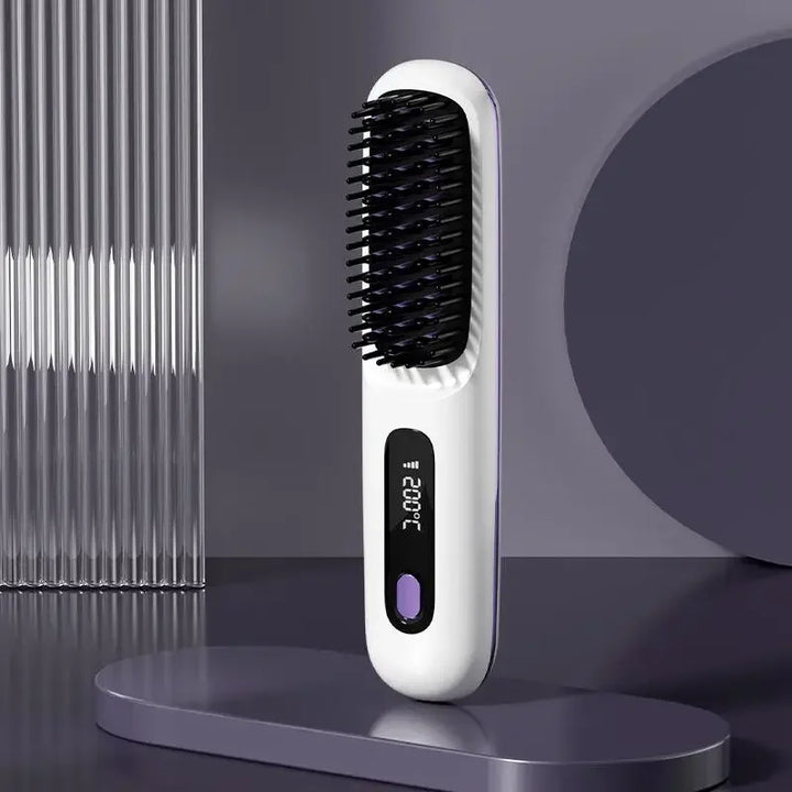 Glissara | Bezprzewodowa prostownica do włosów | Funkcja ładowania USB i wyświetlacz LCD | Technologia ceramiczno-jonowa
