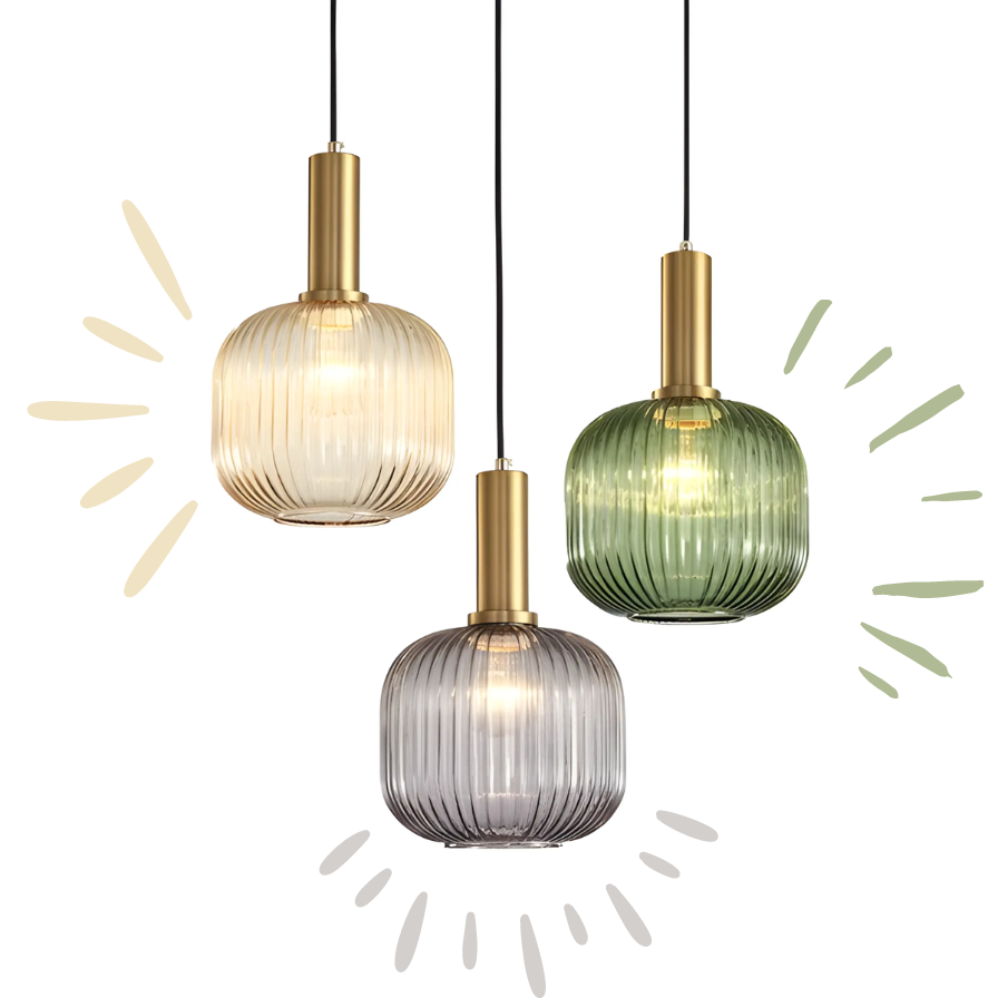 Retro lampa wisząca ze szkła – ColorVibe