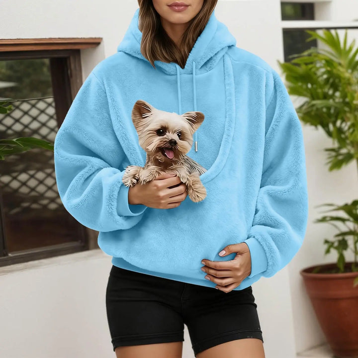Bluza kangurka z wbudowaną kieszenią na kota lub psa