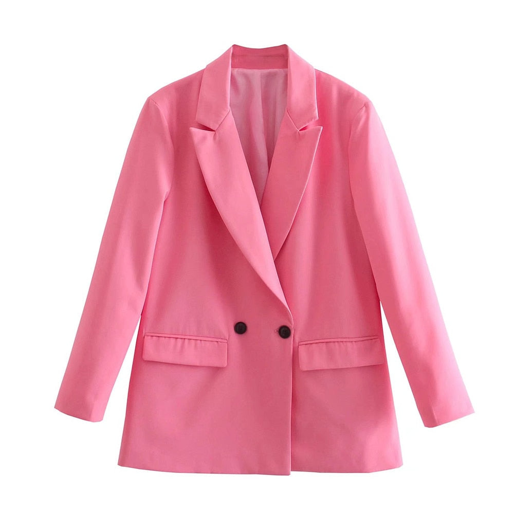 Elegancki Podwójnie Zapięty Blazer Damski