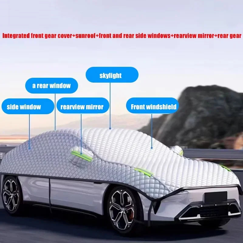 AutoProtect Pokrowiec na samochód | Wodoodporny i odporny na promienie UV | Całoroczna ochrona przed słońcem, śniegiem i gradem