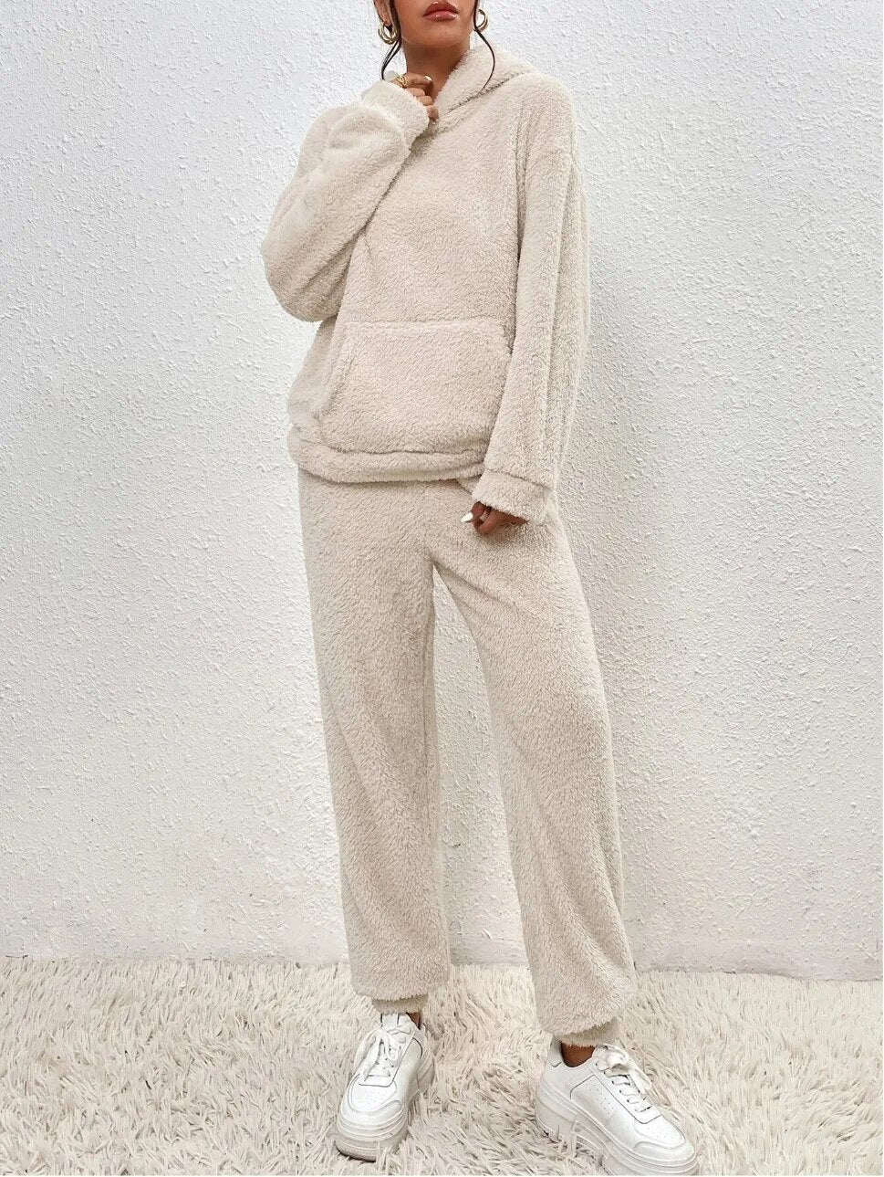 Ultra-Wygodny Kombinezon Hooded Teddy Przytulna Elegancja na Relaksujące Momenty