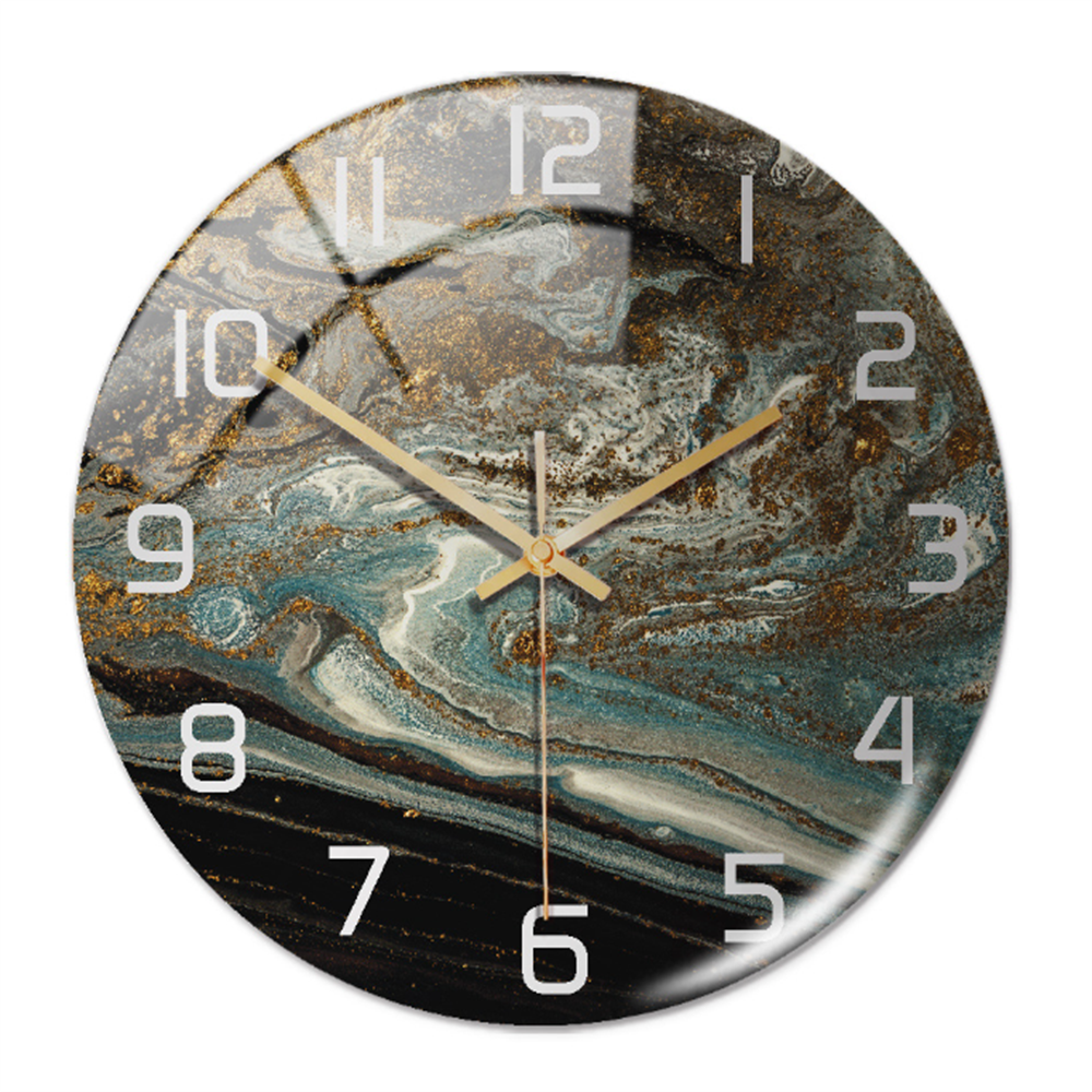 Elegancki zegar ścienny z efektem marmuru – MarbleTime