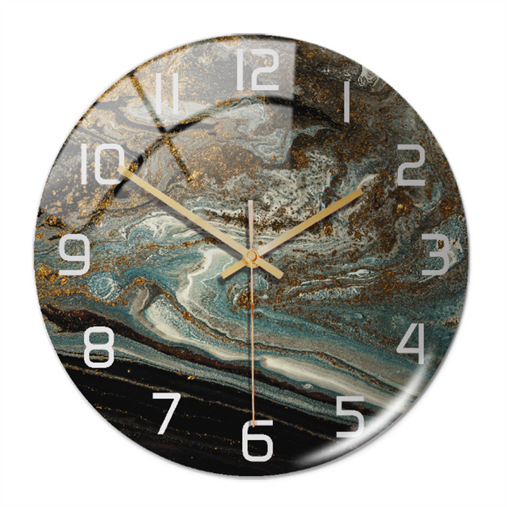 Elegancki zegar ścienny z efektem marmuru – MarbleTime