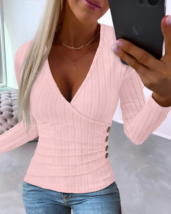Leandra – Szykowny top z dekoltem V