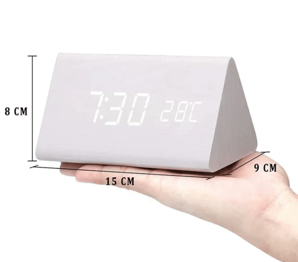 WoodSense drewniany zegar LED – sterowanie głosem i styl do każdego wnętrza