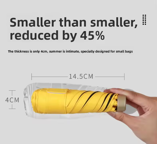 Kompaktowy mini parasol kieszonkowy z ochroną UV