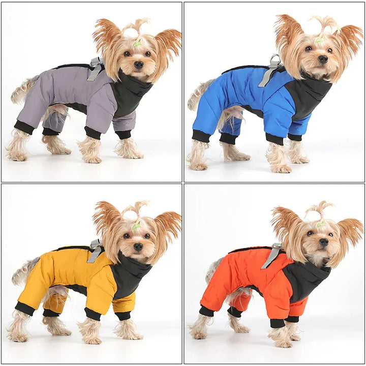 FurLuxe wodoodporny płaszcz zimowy z uprzężą – płaszcz dla psów małych i średnich ras