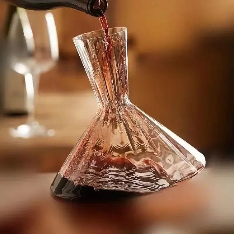 Karafka kryształowa LuxeSwirl | obrotowa szklana karafka 360° do wina, whisky i szampana