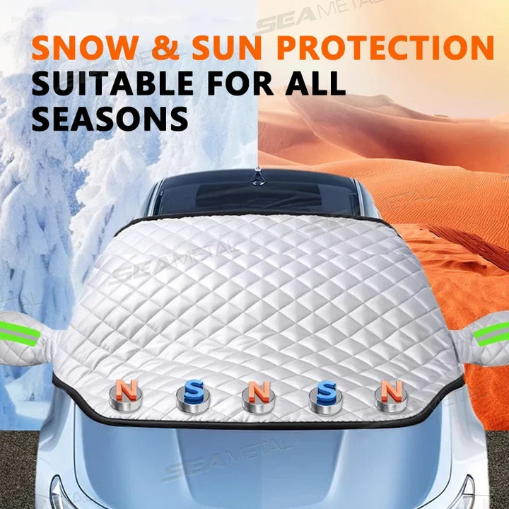 FrostGuard Pro | Osłona na przednią szybę w 5 warstwach | Magnetyczna i odporna na wiatr | Pełna ochrona przed lodem
