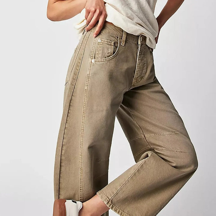Damskie casualowe szerokie jeansy – wygodny stretch denim, casualowe spodnie na co dzień