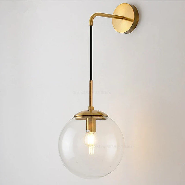 GlacioGlow kinkiet szklany w stylu retro | elegancka postmodernistyczna lampka nocna do ciepłego oświetlenia otoczenia