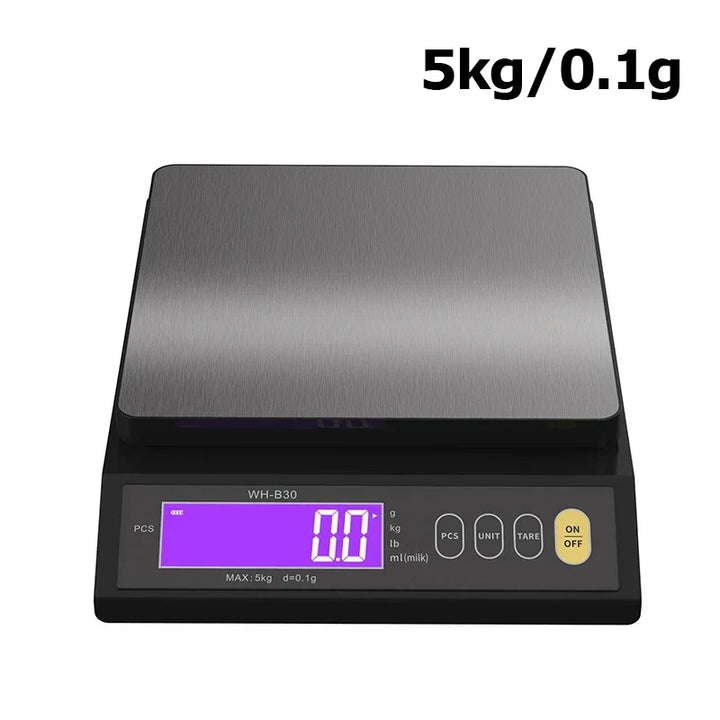 elektroniczna waga kuchenna cyfrowa 5 kg/0,1 g i 10 kg/1 g, wyświetlacz LCD, w pełni wodoodporne narzędzie ze stali nierdzewnej do gotowania