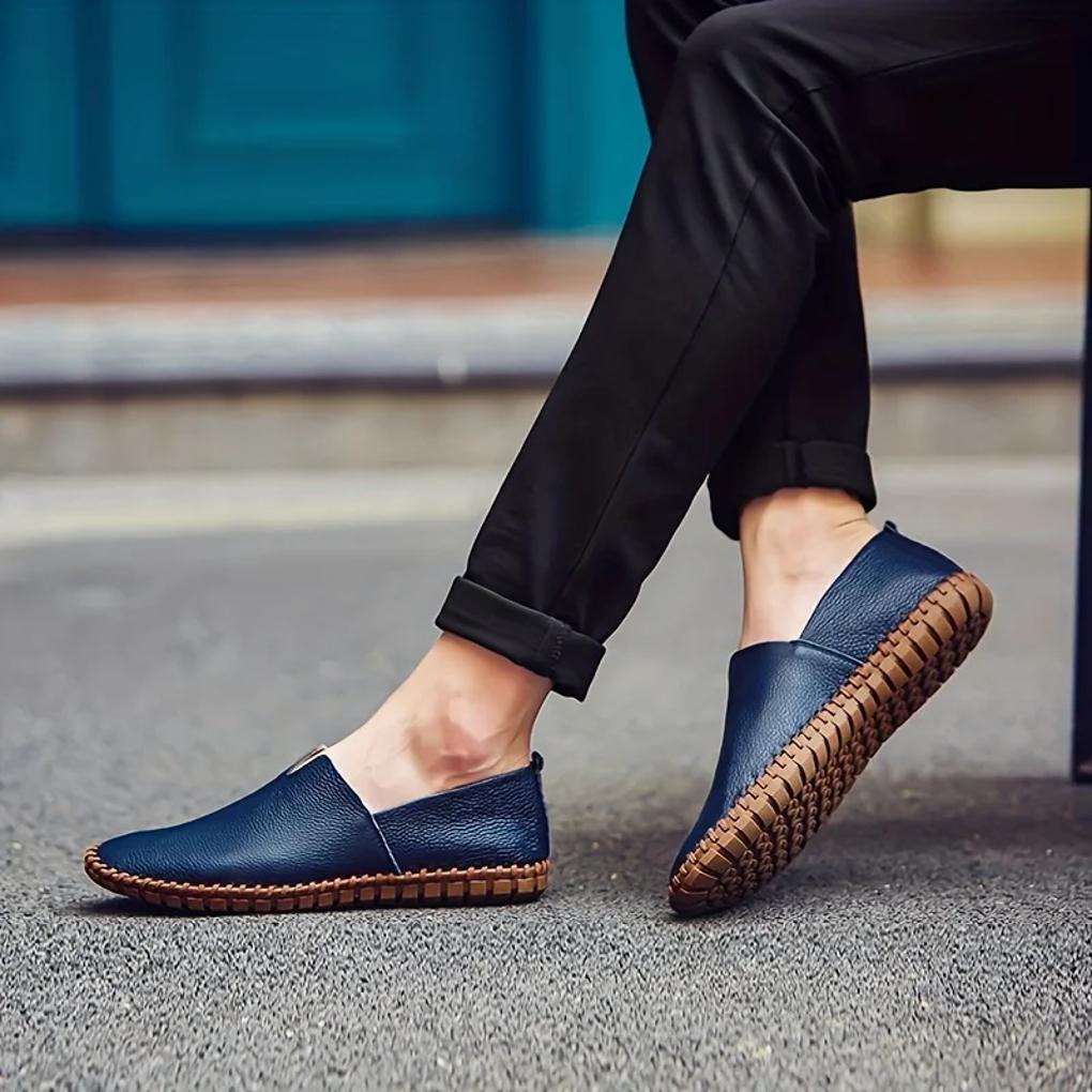 Eleganckie Lofery Matowe Skóra Naturalna Slip Ons