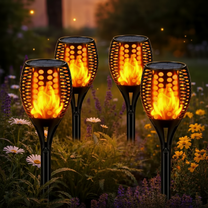 Solarna lampa pochodnia ogrodowa z efektem płomienia LED wodoodporna IP67