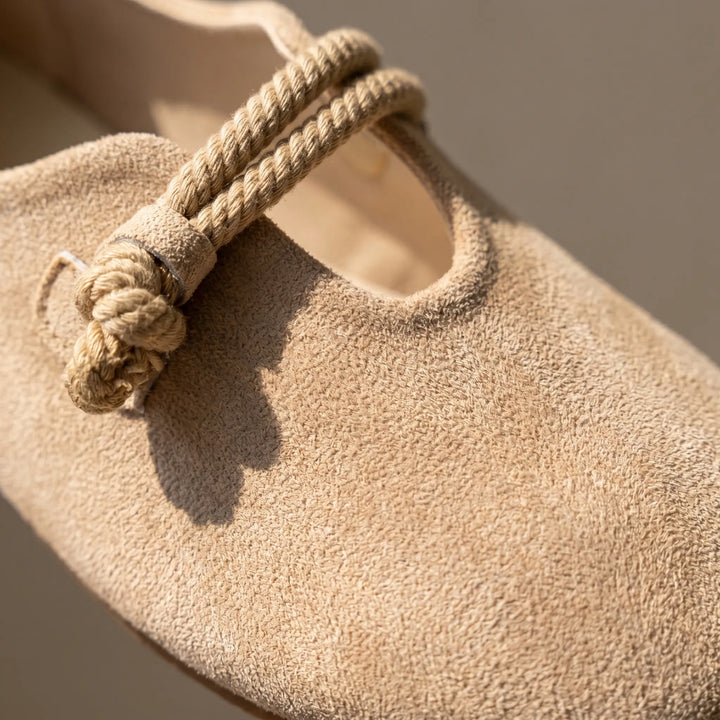 SoleviaSupportive Slip-On Flat With Rope Detail