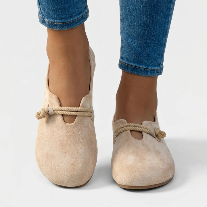 SoleviaSupportive Slip-On Flat With Rope Detail