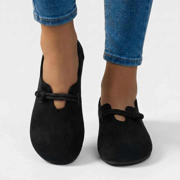 SoleviaSupportive Slip-On Flat With Rope Detail