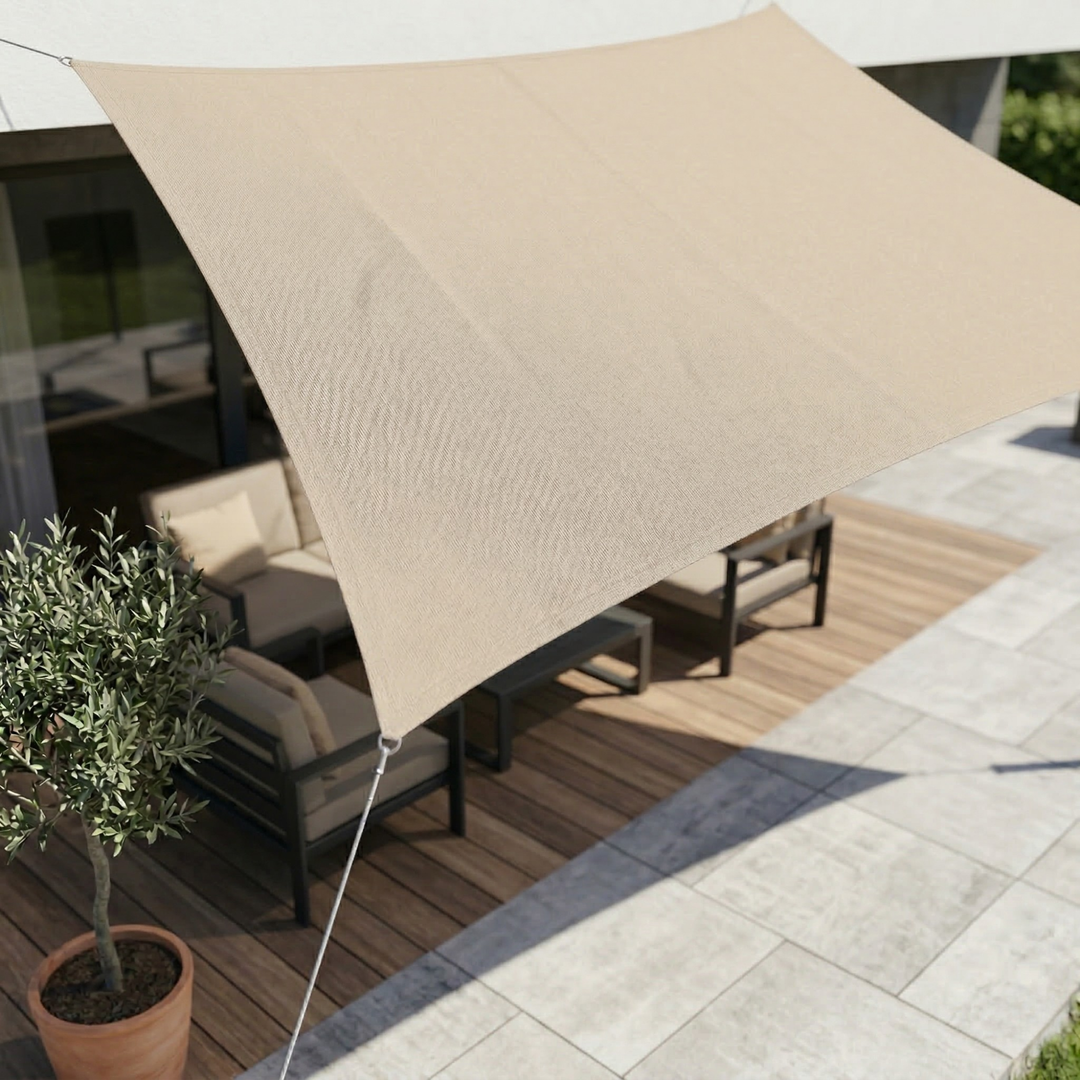 Prostokątny wodoodporny żagiel przeciwsłoneczny | Wodoodporna tkanina outdoorowa | Ochrona UV | SkyCover