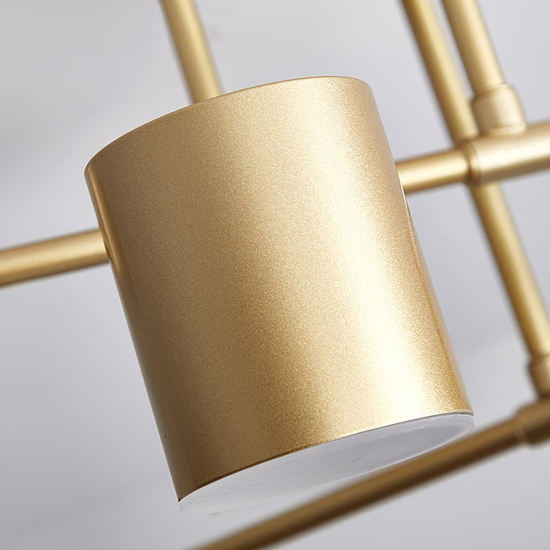Lampa sufitowa Sputnik z krzyżującymi się ramionami i cylindrycznymi punktami świetlnymi