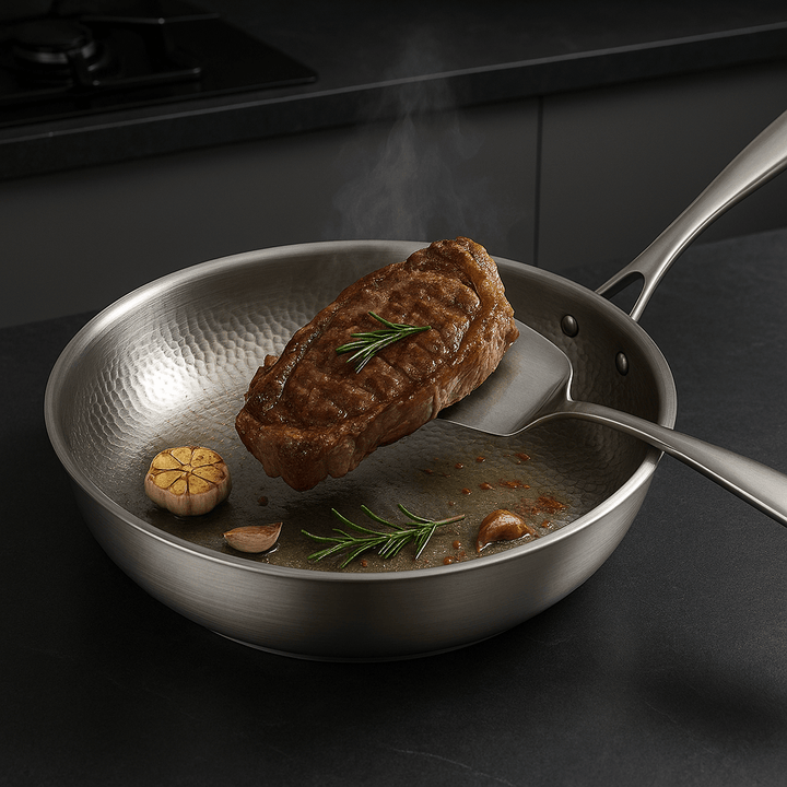 TITAN-PREMIUM PAN – Wysokiej jakości patelnia tytanowa bez powłoki do wszystkich rodzajów płyt kuchennych