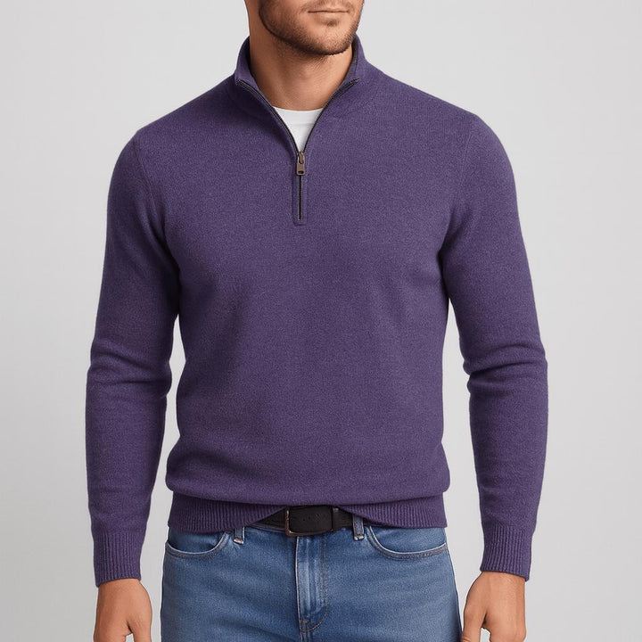 Męski sweter z wełny merino w serek