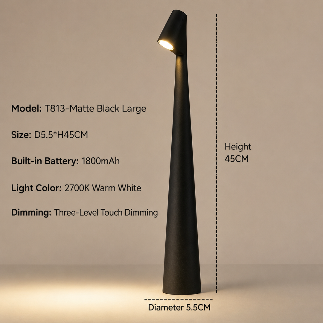 Bezprzewodowa designerska lampa stołowa LED z 3-stopniowym ściemnianiem dotykowym