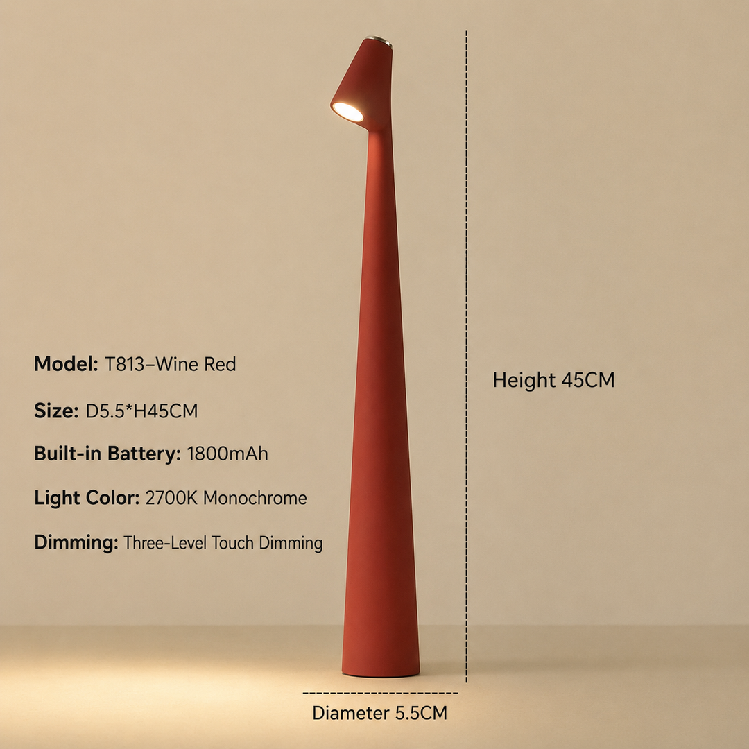 Bezprzewodowa designerska lampa stołowa LED z 3-stopniowym ściemnianiem dotykowym