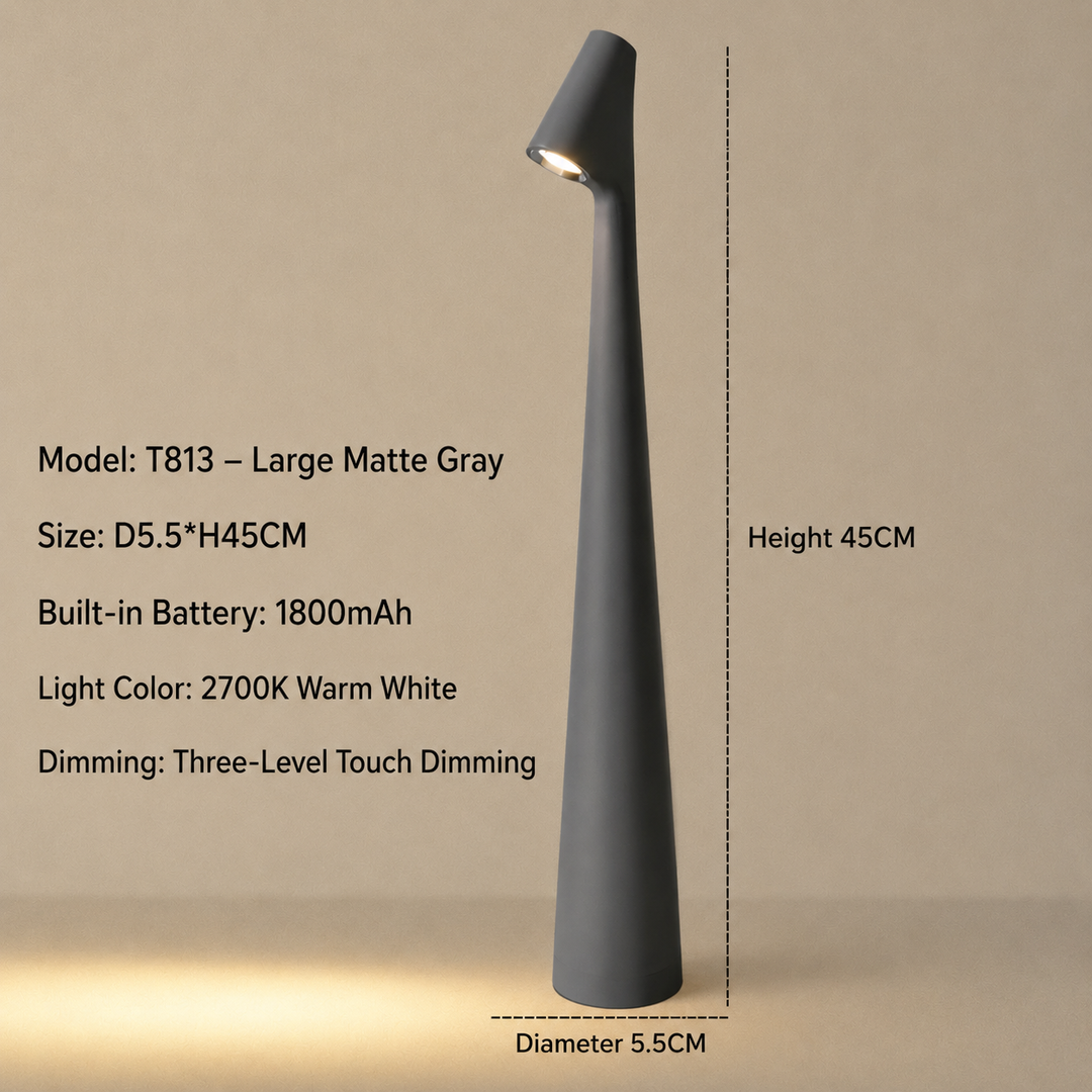 Bezprzewodowa designerska lampa stołowa LED z 3-stopniowym ściemnianiem dotykowym